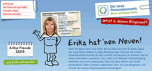 Neuer Personalausweis (nPA) Erika Mustermann Freunde bei StudiVZ