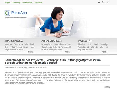 Open-Source-Projekt Persoapp - Relaunch der Webseite http://www.persoapp.de